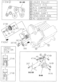 2001 Honda Passport Shaft, Idle Pulley Diagram for 8-97185-858-0
