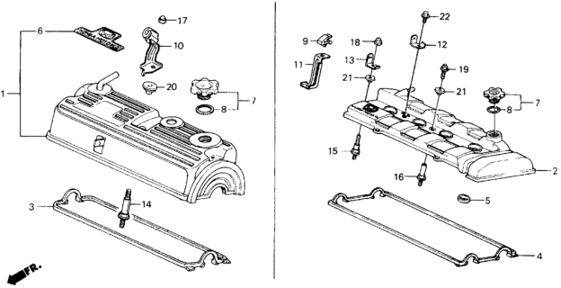 1989 Honda Prelude Cover, Cylinder Head Diagram for 12310-PK1-660