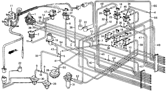 1984 Honda CRX MT No. 1 Tubing Diagram