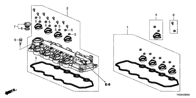 2012 Honda Civic Cover, Cylinder Head Diagram for 12310-RBJ-003