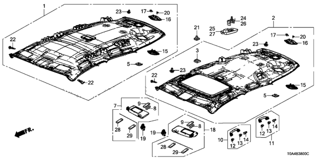 2015 Honda CR-V Roof Clip Base Diagram for 91154-T0A-300