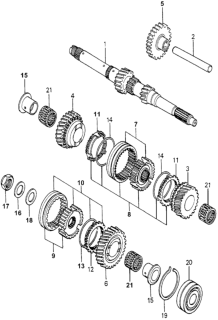 1981 Honda Accord MT Mainshaft - Mainshaft Gear Diagram