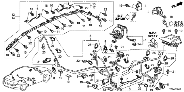 2012 Honda Accord Bracket Set, L. FR. Grab Rail Diagram for 83297-TA0-A10