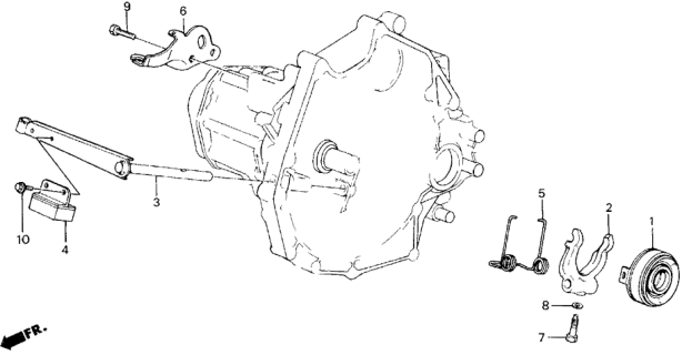 1988 Honda Accord Damper, Release Arm (100G) Diagram for 22840-PF5-000