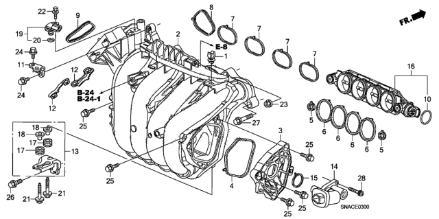 2010 Honda Civic Gasket A, Intake Manifold Diagram for 17105-RNA-A01
