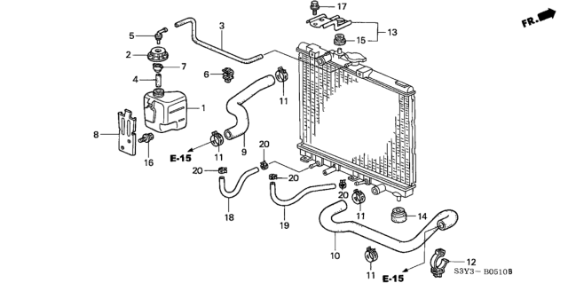 2003 Honda Insight Clamp, Water Hose Diagram for 19519-PHM-005