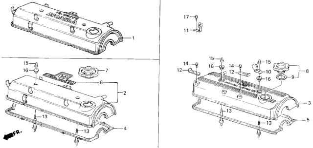 1984 Honda Civic Cover, Cylinder Head Diagram for 12310-PE0-000
