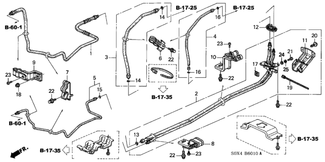 2004 Honda Odyssey Pipe, Rear Receiver Diagram for 80342-S0X-A01