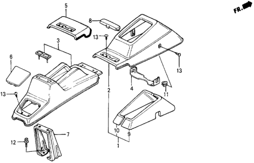 1987 Honda Civic Console Assy., Automatic *YR89L* (PALMY BROWN) Diagram for 77700-SB6-980ZE