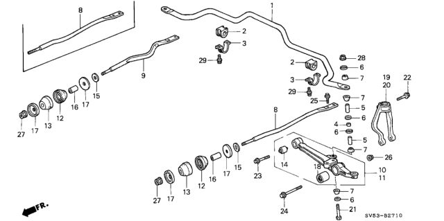 1995 Honda Accord Spring, Front Stabilizer (27Mm.2Xt3.0) Diagram for 51300-SV1-A11