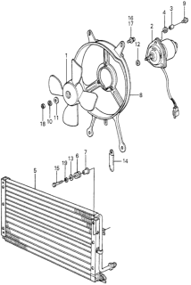 1981 Honda Accord Fan, Cooling Diagram for 19020-637-003