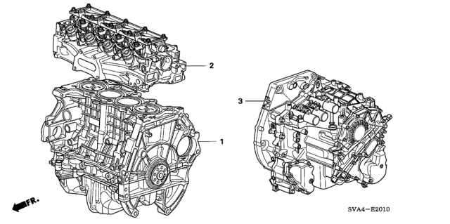 2007 Honda Civic Transmission Assembly Diagram for 20021-RPC-010