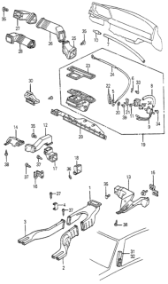 1983 Honda Accord Duct, Center Diagram for 39256-SA6-003