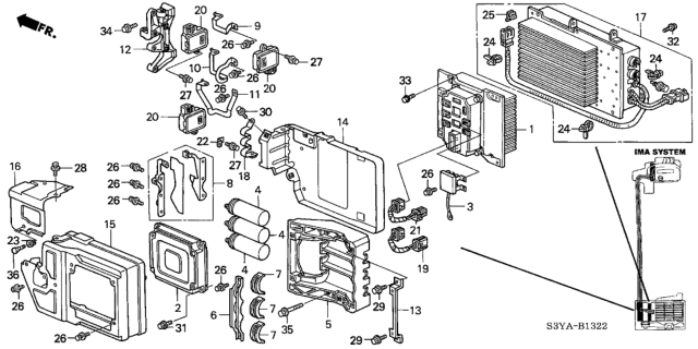 2006 Honda Insight Stay, Chemical Condenser Diagram for 1B340-PHM-000