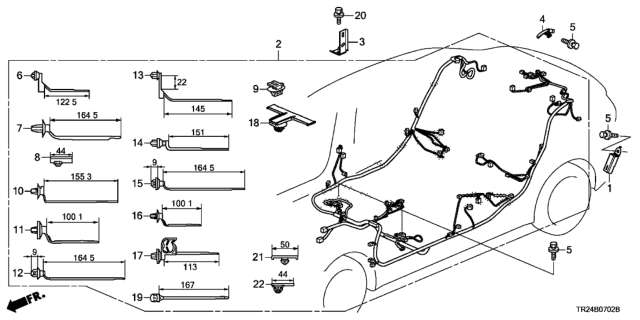 2012 Honda Civic Wire Harness, Floor Diagram for 32107-TR2-A00
