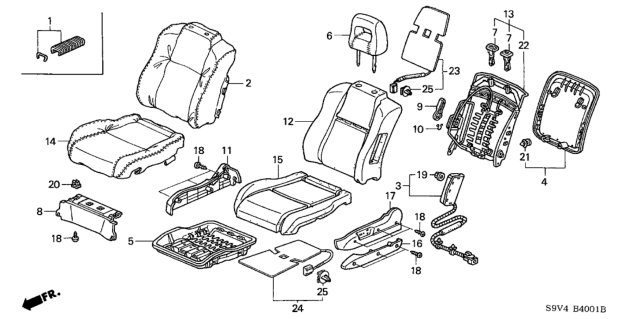 2005 Honda Pilot Cover Set, Driver Side Trim (Gray) (Side Airbag) Diagram for 04815-S9V-A20ZB
