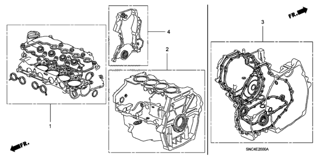 2011 Honda Civic Gasket Kit, Cvt Transmission Diagram for 06112-RPS-020