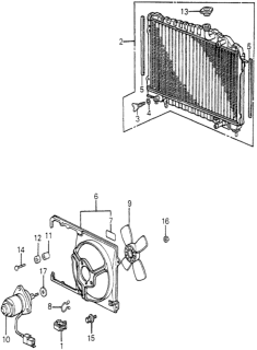 1984 Honda Accord Motor, Cooling Fan (Denso) Diagram for 19030-PD2-671