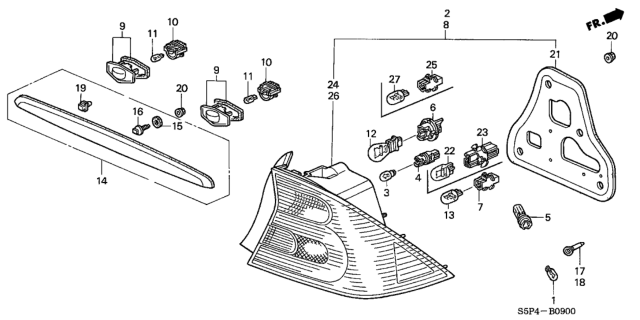 2001 Honda Civic Gasket, Base Diagram for 33502-S5P-A01