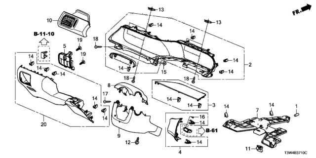 2014 Honda Accord Hybrid Instrument Panel Garnish (Driver Side) Diagram