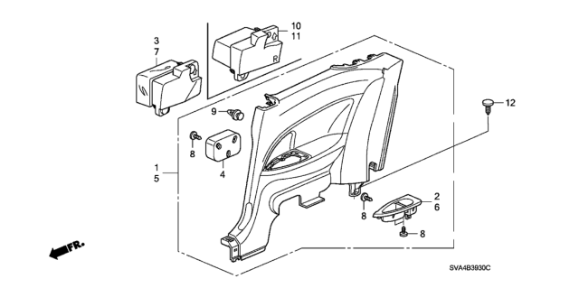 2006 Honda Civic Holder, Right Rear Side Cup (Pearl Ivory) Diagram for 83731-SVA-A01ZC
