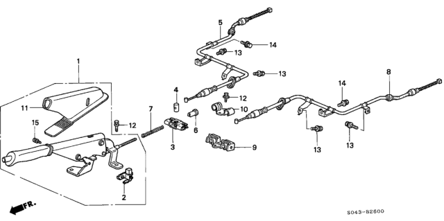 1997 Honda Civic Lever Assy., Parking Brake *YR164L* (MEDIUM TAUPE) Diagram for 47105-S04-A01ZC
