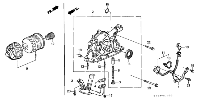 2000 Honda CR-V Oil Pump - Oil Strainer Diagram