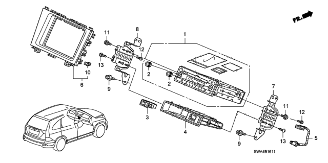2011 Honda CR-V Tuner Assy., Auto Radio (40Wx4) (Clarion) Diagram for 39100-SWA-305