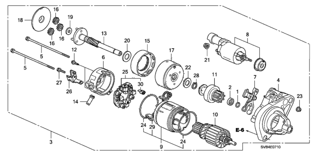 2011 Honda Civic Starter Motor Assembly (Ds4Rd) (Denso) Diagram for 31200-RNA-A11
