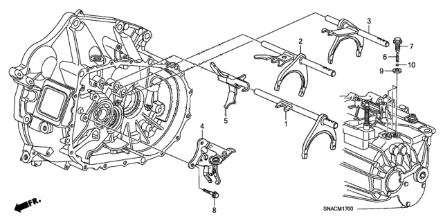 2010 Honda Civic MT Shift Fork - Shift Holder (2.0L) Diagram