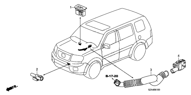 2015 Honda Pilot Sensor Assy., Auto Light Diagram for 39860-SZA-A01