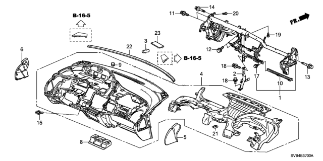 2011 Honda Civic Panel Assy., Instrument *NH597L* (DARK ATLAS GRAY) Diagram for 77100-SVA-A01ZD