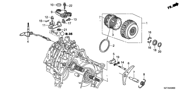 2014 Honda CR-Z AT Starting Clutch Diagram