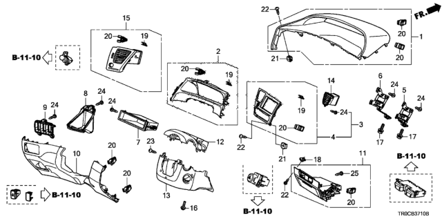 2014 Honda Civic Instrument Panel Garnish (Driver Side) Diagram