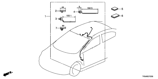 2015 Honda Civic Cord Intr Diagram for 32155-TR3-A02