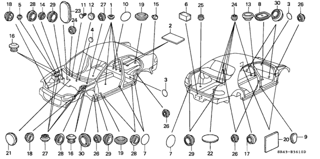 1992 Honda Civic Grommet Diagram