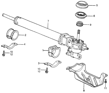 1983 Honda Accord Bracket A, Steering Rack Diagram for 53437-SA5-951