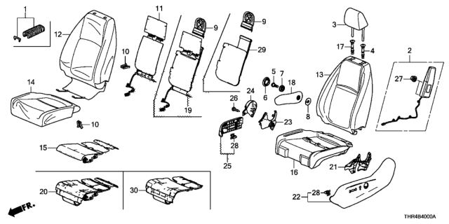 2018 Honda Odyssey Heater, Left Front Seat Cushion Diagram for 81534-THR-A21