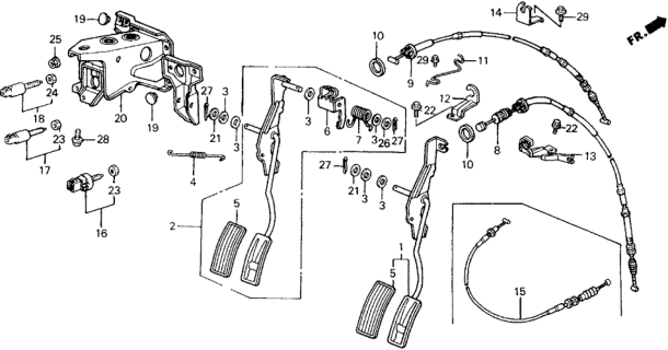 1988 Honda Civic Switch Assembly, Stop (Tec) Diagram for 35350-SE0-003