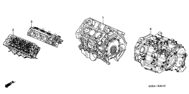 2004 Honda Odyssey General Assembly, Front Cylinder Head Diagram for 10004-PYL-A00