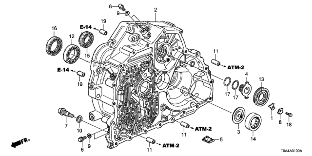 2014 Honda CR-V AT Torque Converter Case Diagram