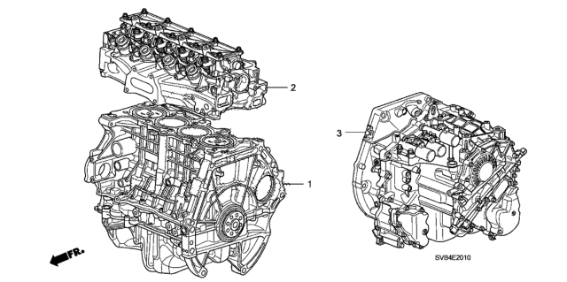 2011 Honda Civic Engine Assy. - Transmission Assy. (1.8L) Diagram