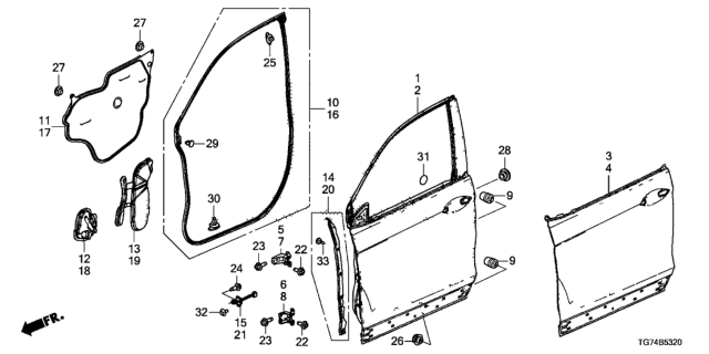 2016 Honda Pilot Panel Comp, L. (DOT) Diagram for 67050-TG7-A94ZZ
