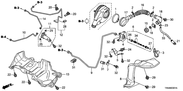 2015 Honda Civic Pipe C, Fuel Feed Diagram for 17725-TR5-A00