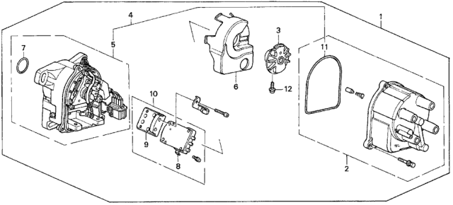 1993 Honda Prelude Distributor Assembly (Td-61U) (Tec) Diagram for 30100-P14-A01