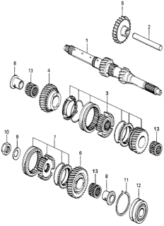 1983 Honda Accord MT Mainshaft - Mainshaft Gears Diagram