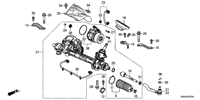2017 Honda Civic Rack Assembly, Power Steering (Eps) (Service) Diagram for 53650-TBA-A11
