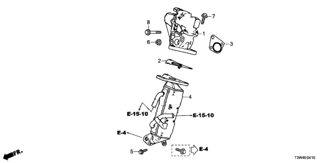 2015 Honda Accord Hybrid Gasket, EGR Valve Inlet Diagram for 18715-5K0-A01