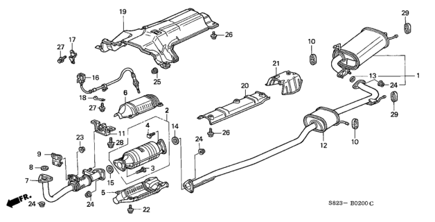2000 Honda Accord Exhaust Pipe Diagram