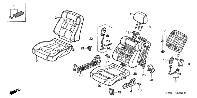 2002 Honda Accord Cover Set, Passenger Side Trim (Mild Beige) (Side Airbag) Diagram for 04811-S82-A20ZB
